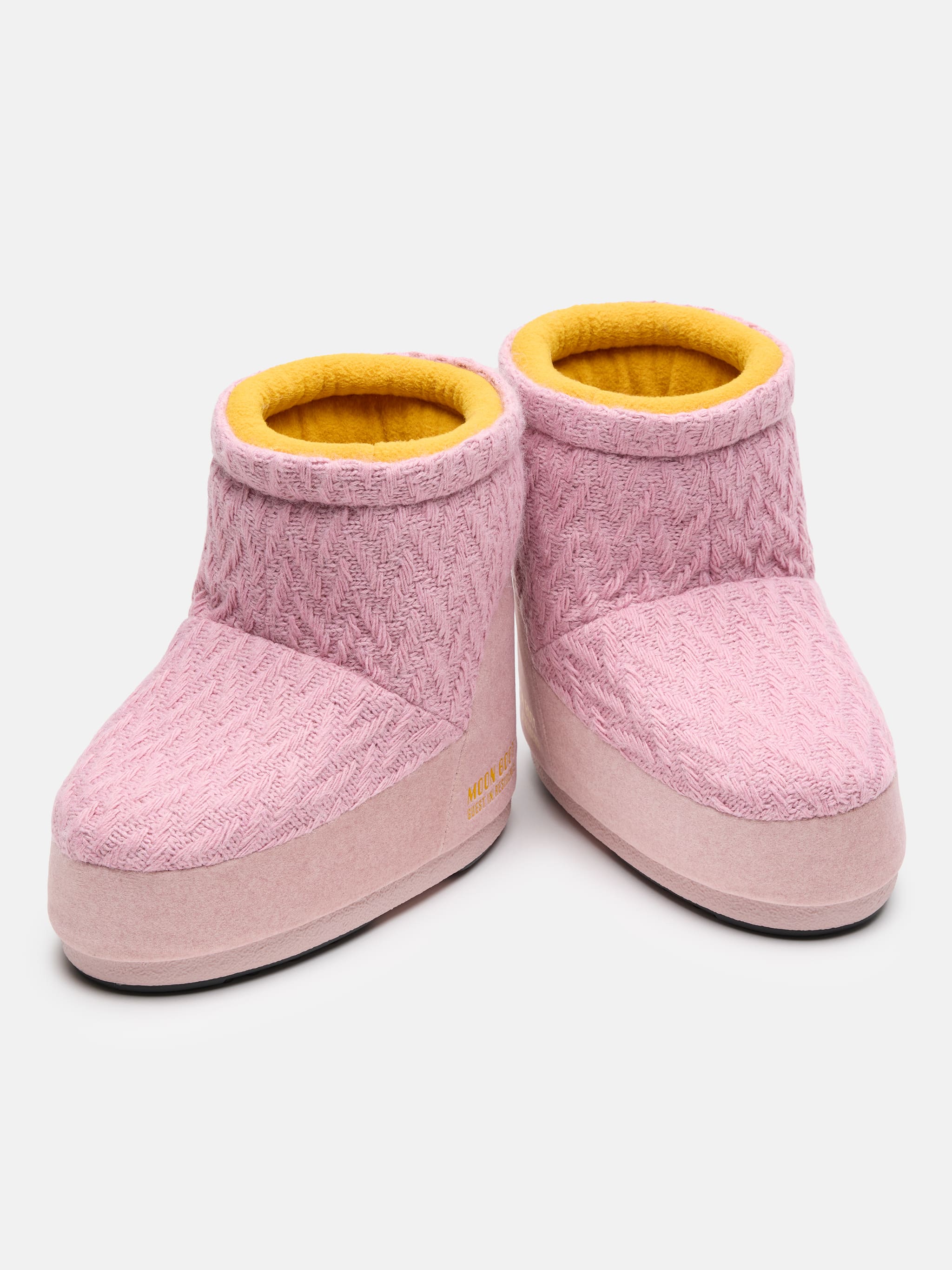 MOON BOOT X GUEST IN RESIDENCE ICON LOW NO LACE ROSE KNIT STÖVLAN
